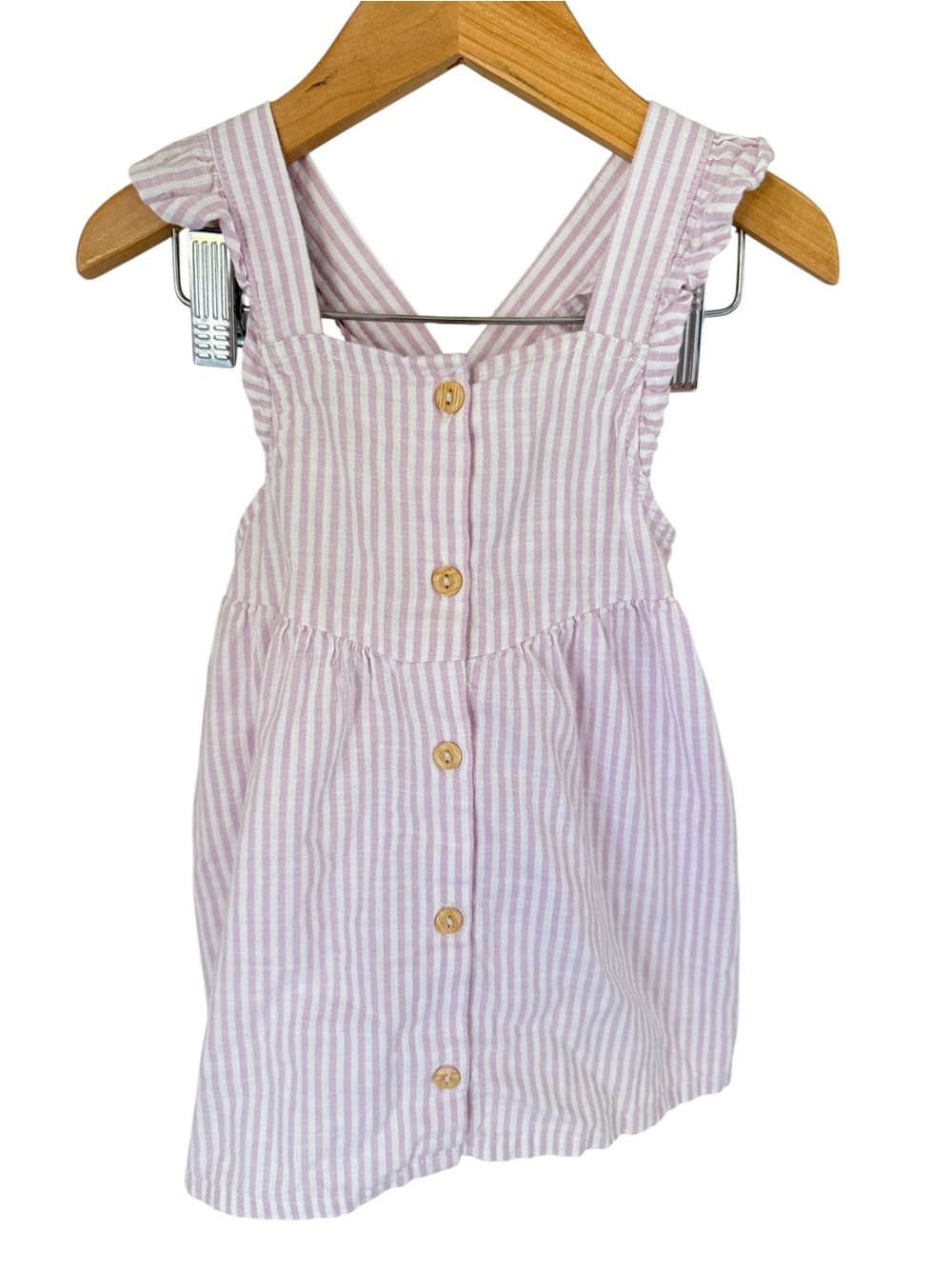 H&M Pink and White Striped Button-Front Sundress 12 months